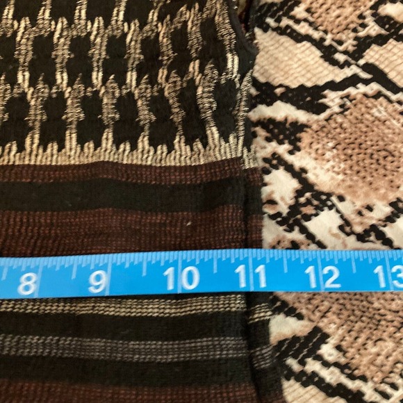 M.S.S.P. Dress Womens Sz S Black Ivory Multi Striped Smocked Cap Sleeve A Line - Picture 8 of 9